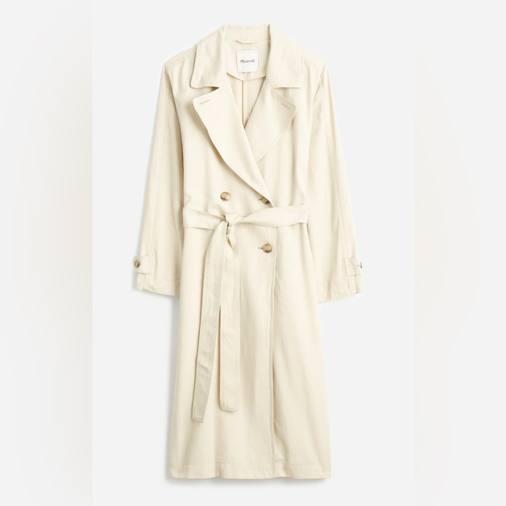 MADEWELL belted trench coat in drapey twill